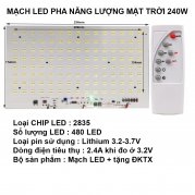 Bộ mạch đèn LED năng lượng mặt trời 240W gồm mạch và remote Bộ mạch đèn LED năng lượng mặt trời 240W gồm mạch và remote